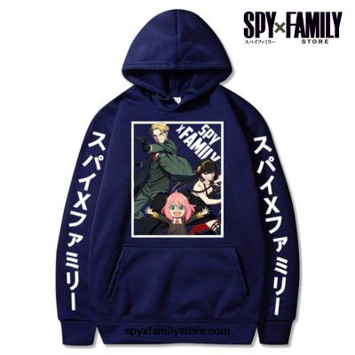 Spy X Family Pullover Anya Yor Loid Hoodie Navy Blue / Xxl