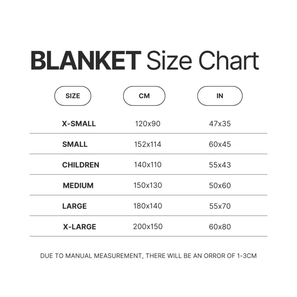 Blanket Size Chart - Spy x Family Store