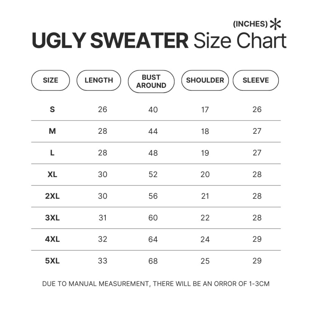 Ugly Sweater Size Chart - Spy x Family Store